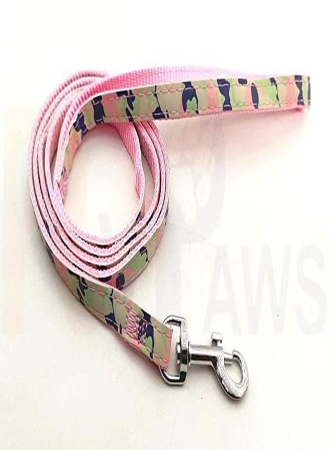 Pups&Pets 10MM Nylon Padded Adjustable Strip Pattern Printed Vest Harness and Long Handle Leash Ideal for Outdoor Walking/Training Dogs & Puppies (Pink) - Image 3